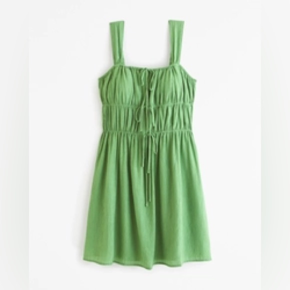 A&F Tie Front Mini Dress in Jade size SP - Picture 3 of 12